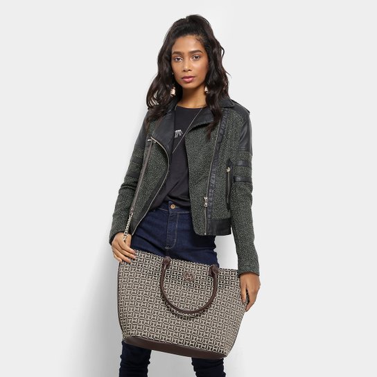 Tote Th Jacquard Mix Mujer Beige Tommy Hilfiger E2 Tote Th Jacquard Mix Mujer Beige Tommy Hilfiger E2